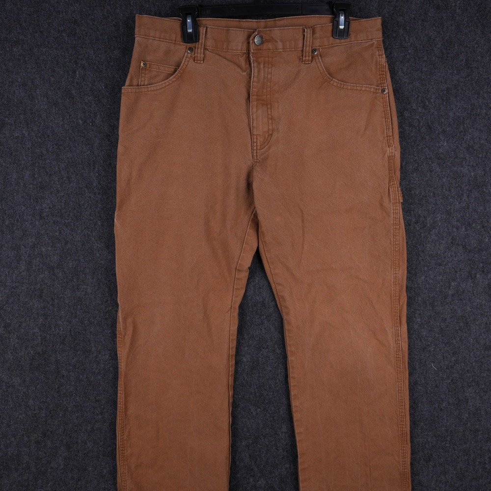 Genuine Dickies Carpenter Pants Men 32x30 Brown Duck Canvas Utility Workwear